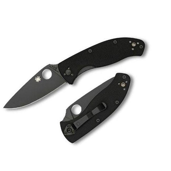 Spyderco Spyderco C122GBBKP Tenacious Black Blade Plain Edge C122GBBKP